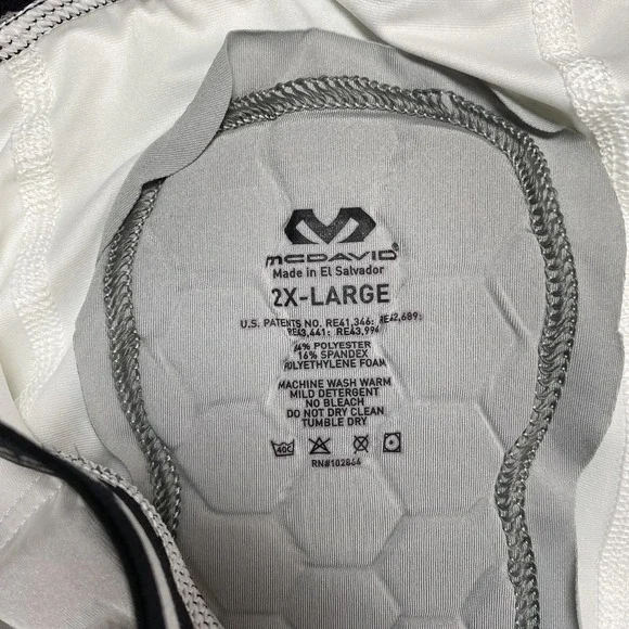 McDavid Compression Pants Mens 2XL XXL White HEX 3/4 Basketball Tailbone Padded - Picture 9 of 11
